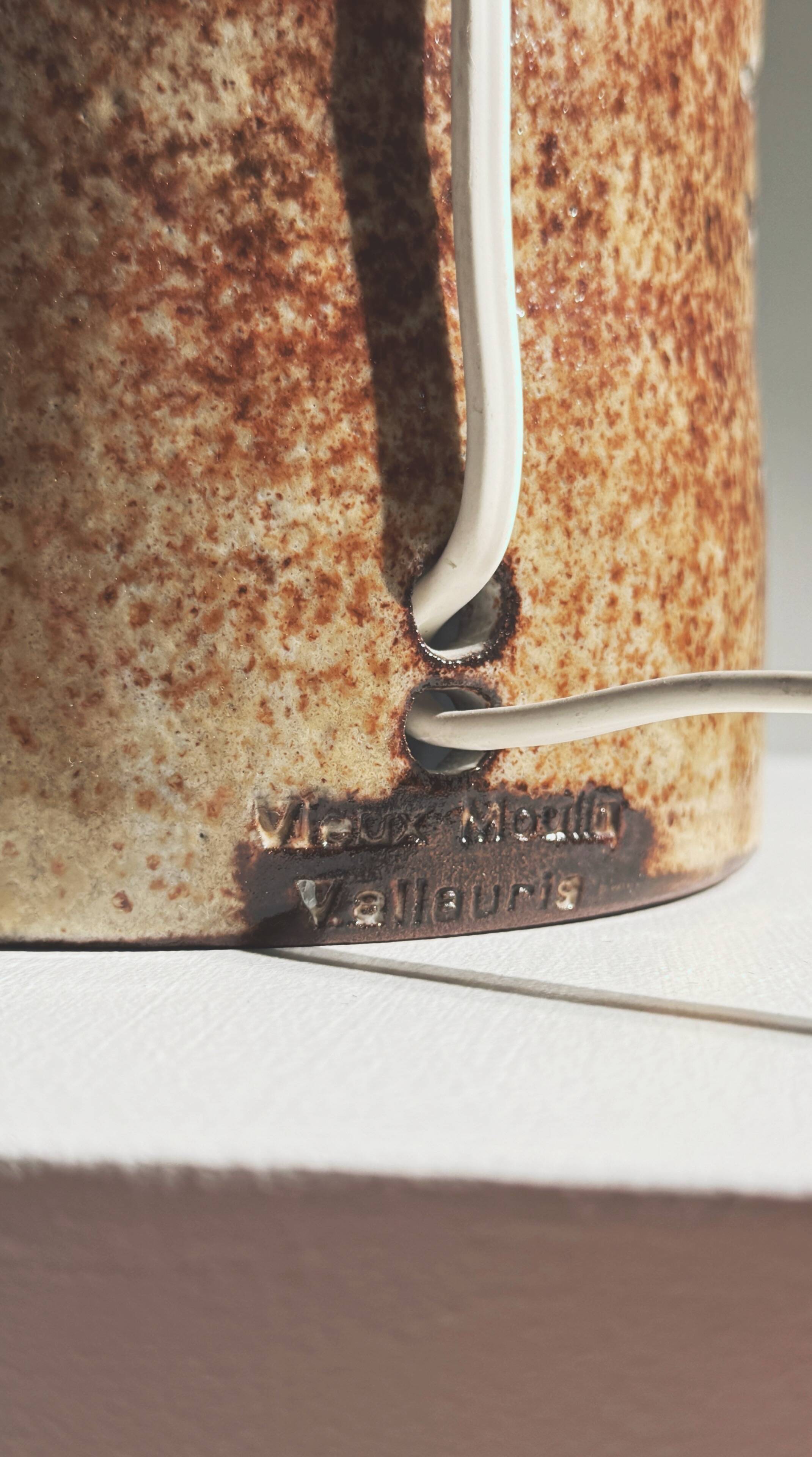 Ceramic lamp base by Robert Pérot, Vallauris, France, circa 1960.