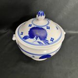 Lunéville, earthenware soup tureen with blue decoration, late 19th century