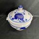 Lunéville, earthenware soup tureen with blue decoration, late 19th century