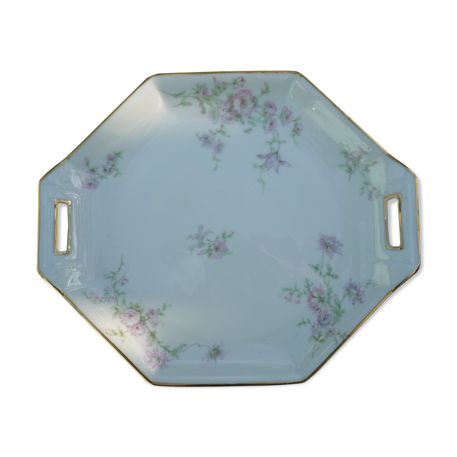 Limoges porcelain cake dish at the beginning of the 20th century