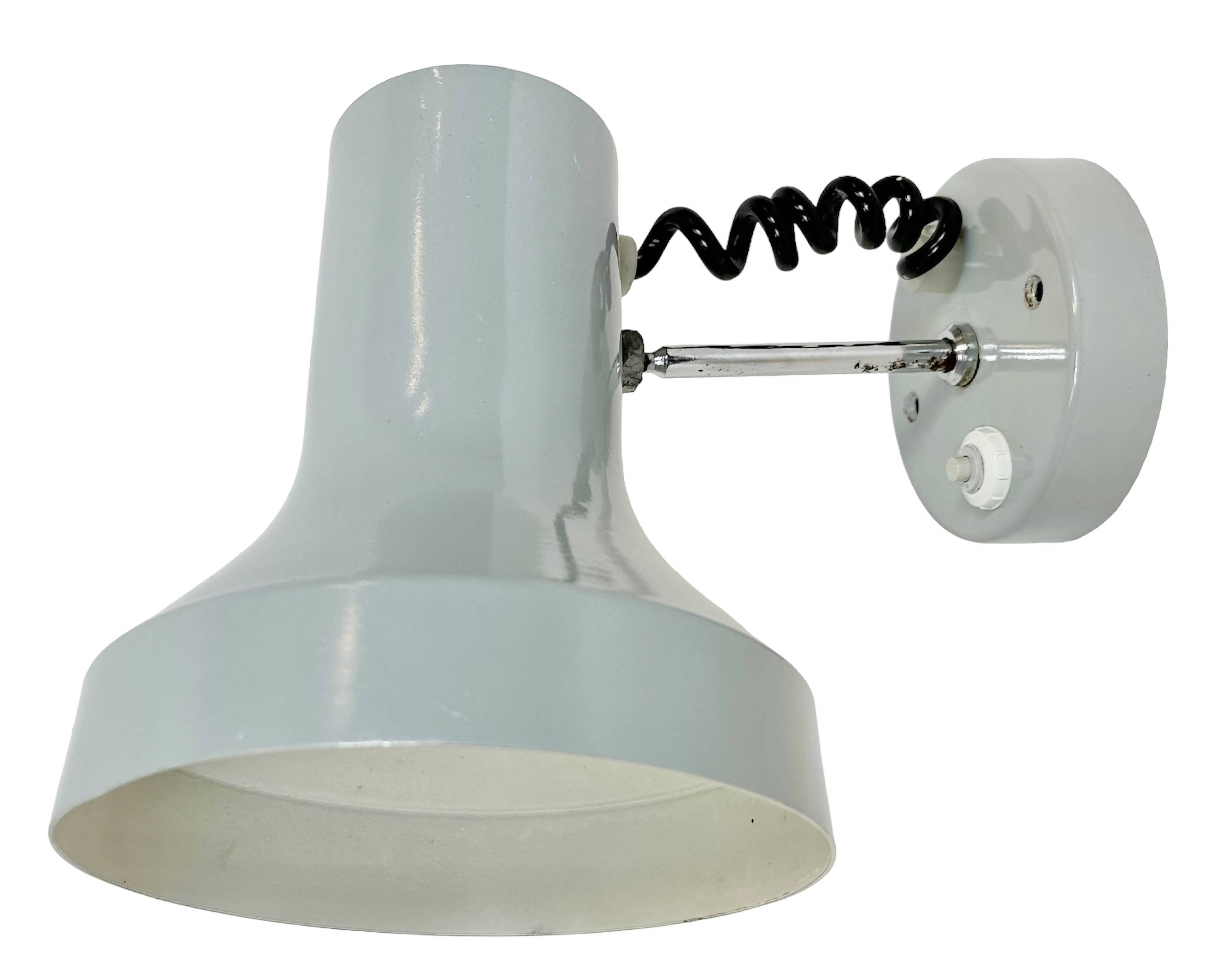 Vintage Grey Metal Wall Lamp by Josef Hurka for Napako, 1970s