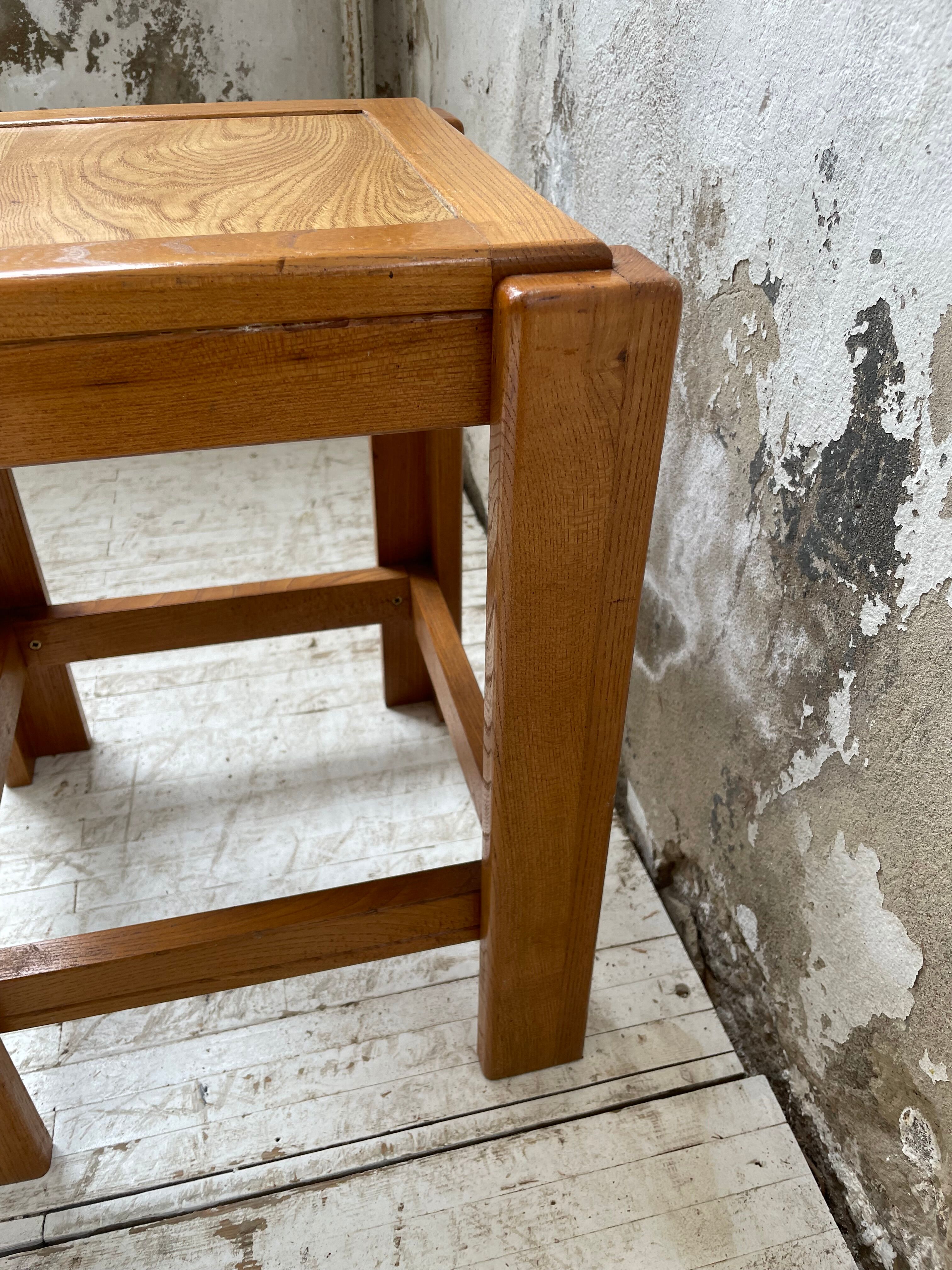 Solid elm stool Maison Regain