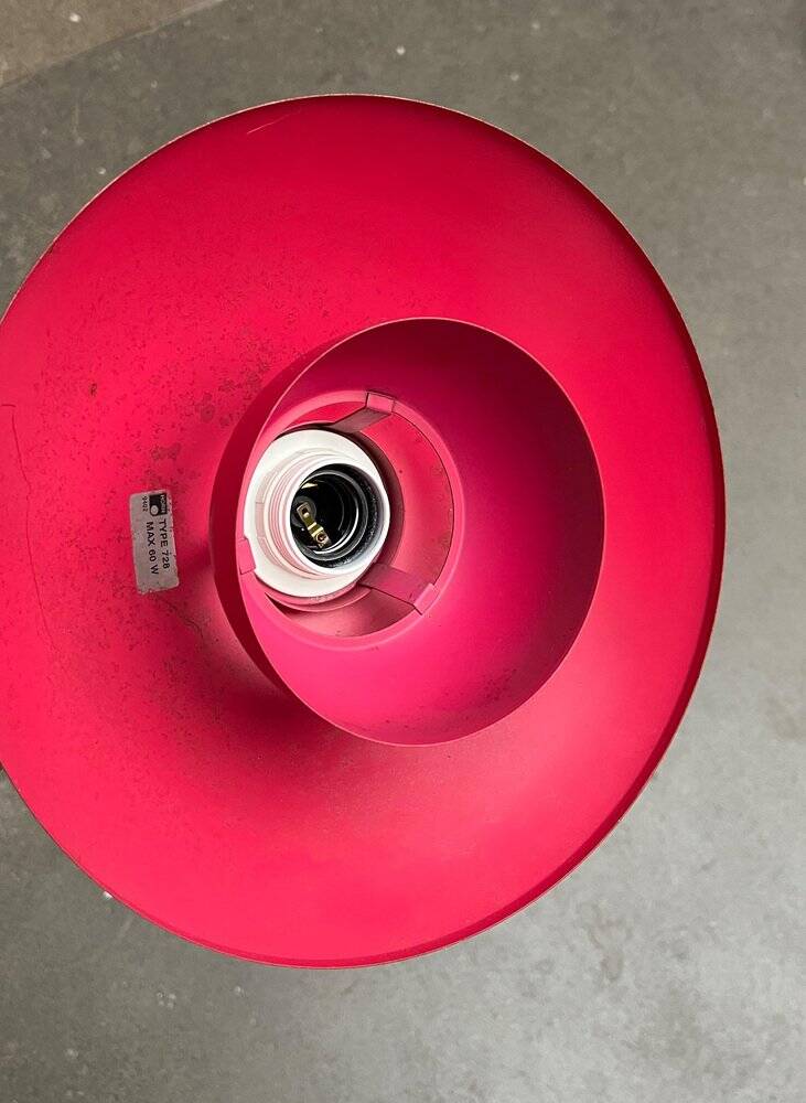 Red pendant lamp model 728 Danish mid-century by Horn, 1960s.