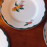 6 Charbonnier-Salins dessert plates circa 1930