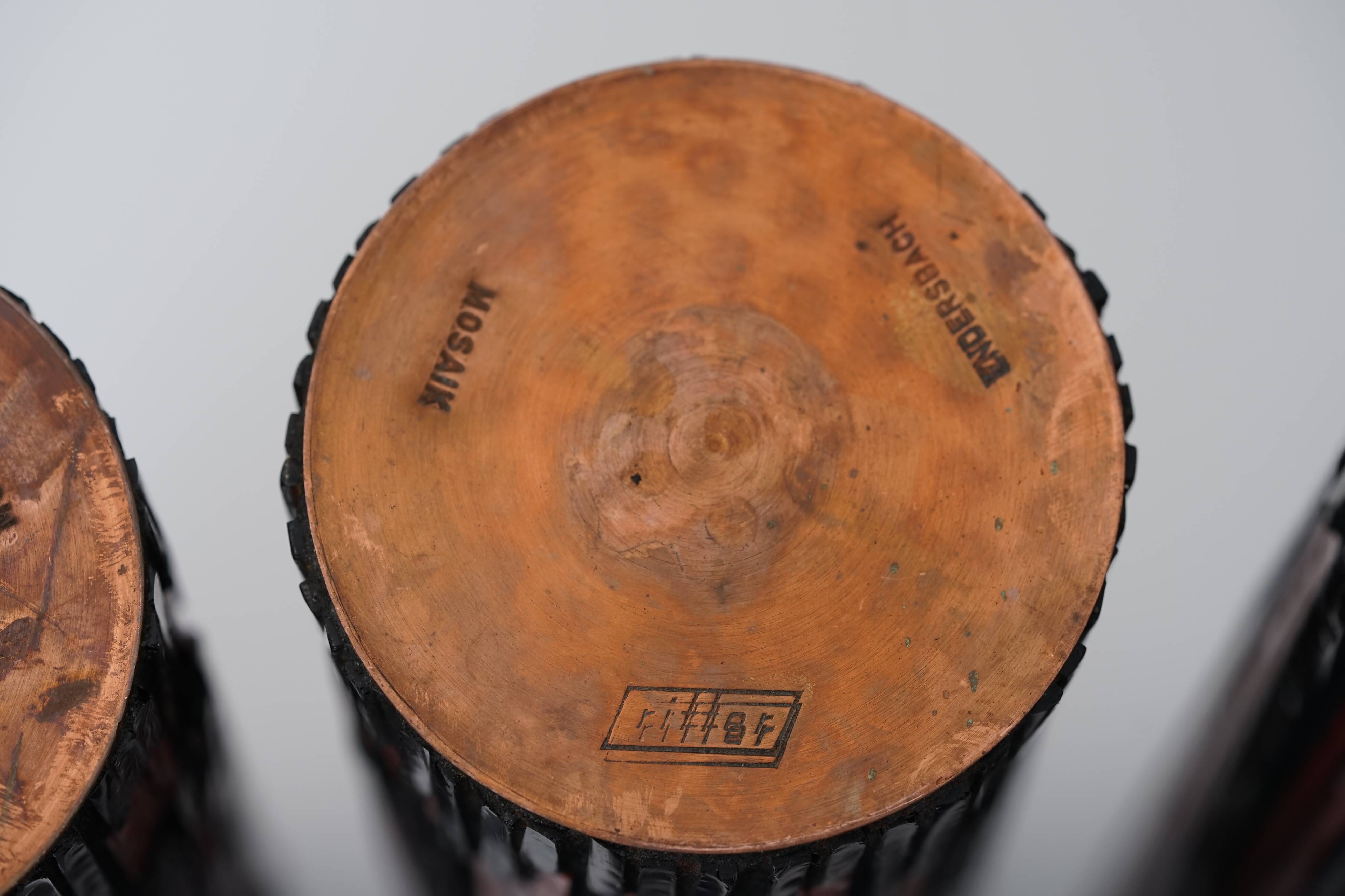 Mid Century Modern Pottery Mosaic Vases by Ritter, 1960s, Set of 5