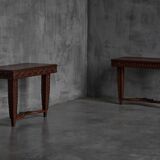 Hand-carved ornate wooden console tables, France, late 19th century