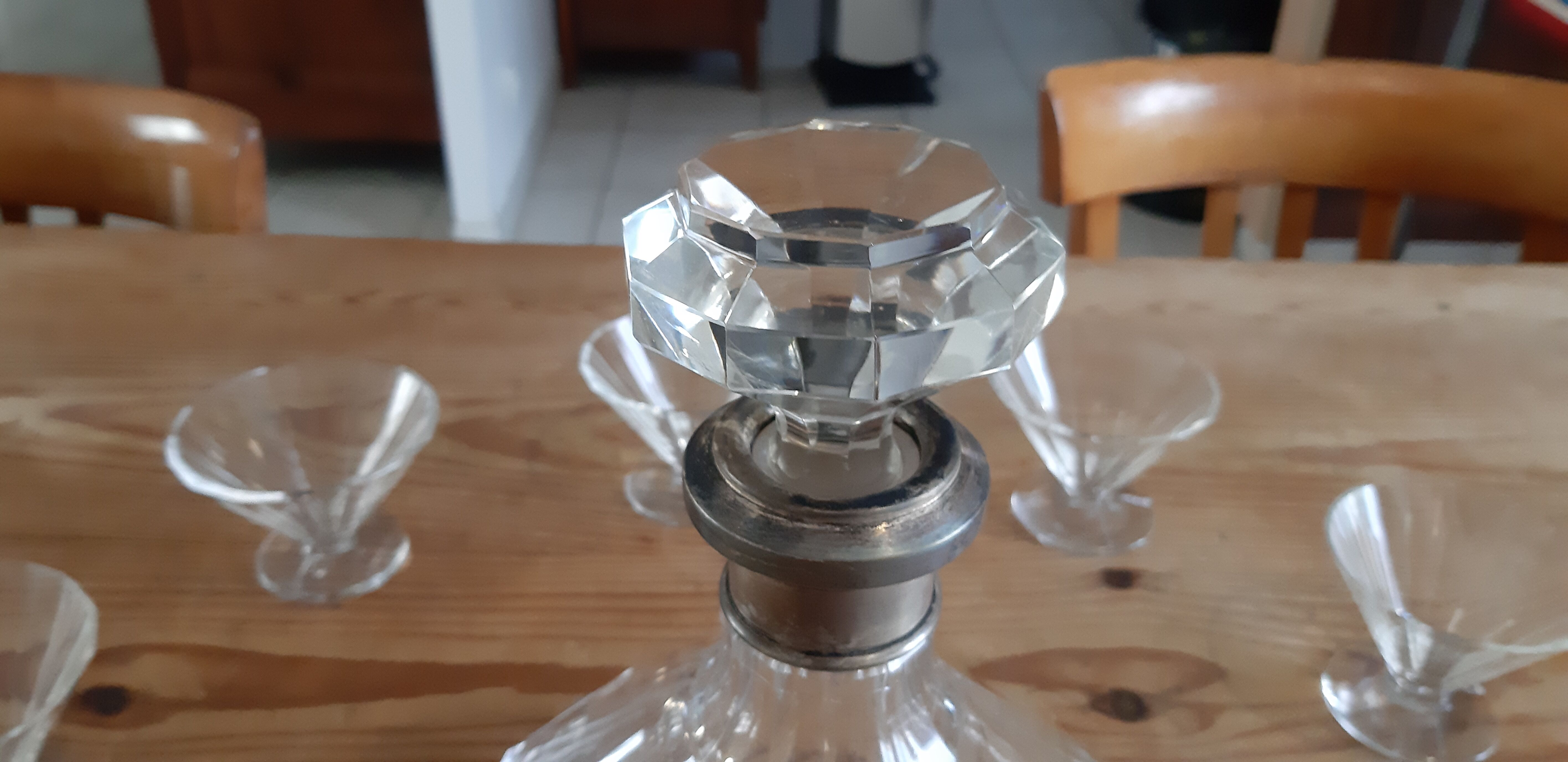 Art deco crystal liquor service