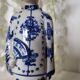 Pair of vintage Chinese blue and white porcelain figurines depicting