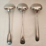 3 ladles in silver metal