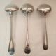 3 ladles in silver metal