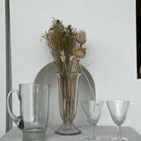 Vase en verre style art déco piedouche col évasé