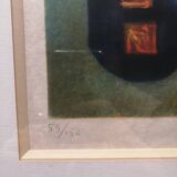 Lithograph "The Seller with the Parasol", Louis Toffoli (1907-1999)