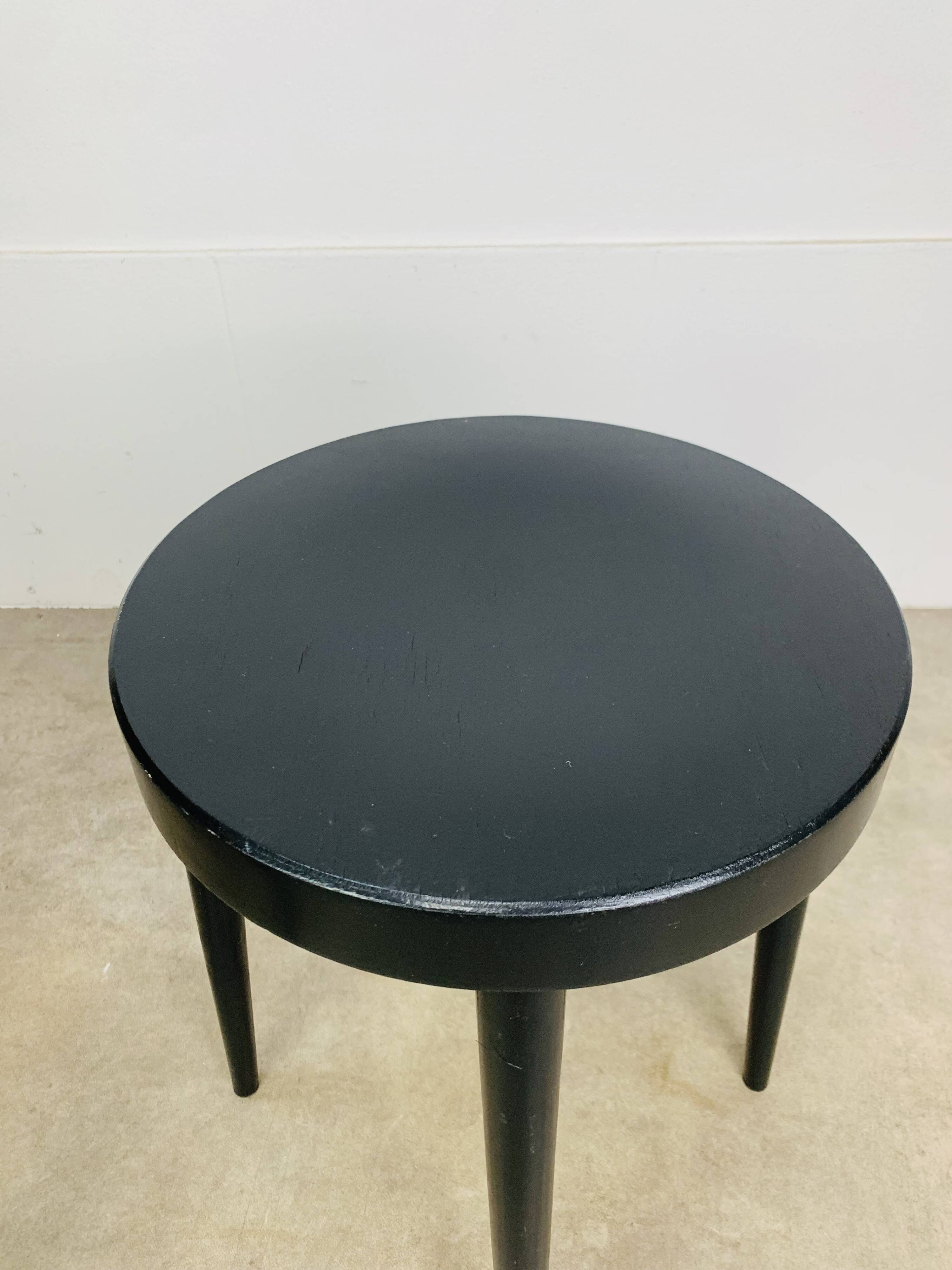 Pair of black Baumann stools, 1960s