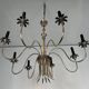 Lustre de style néoclassique en métal argenté de la maison Charles