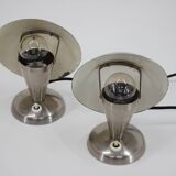 1930s Pair of  Chrome Plated Bauhaus Lamps, Czechoslovakia