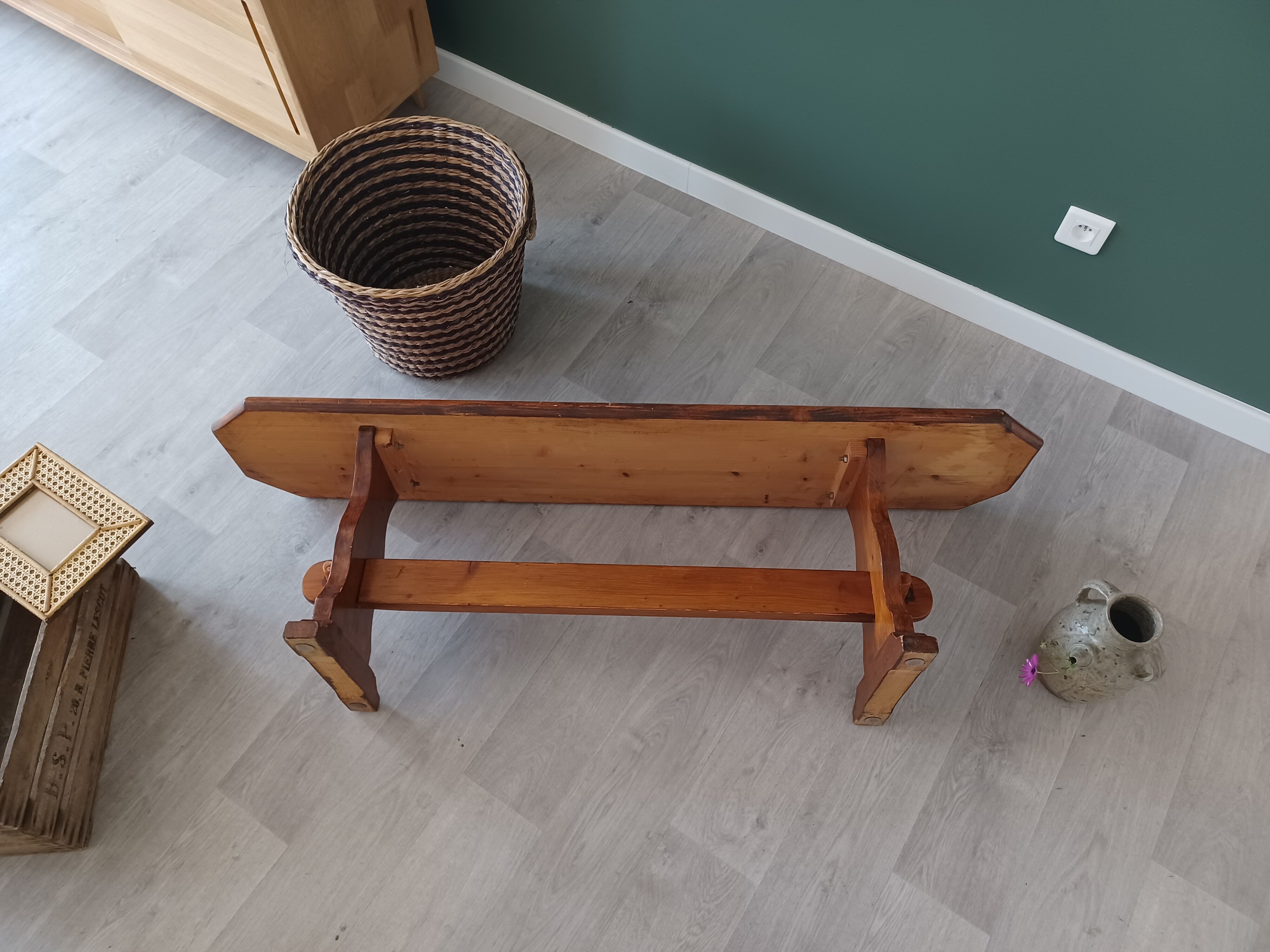 Wooden farm bench