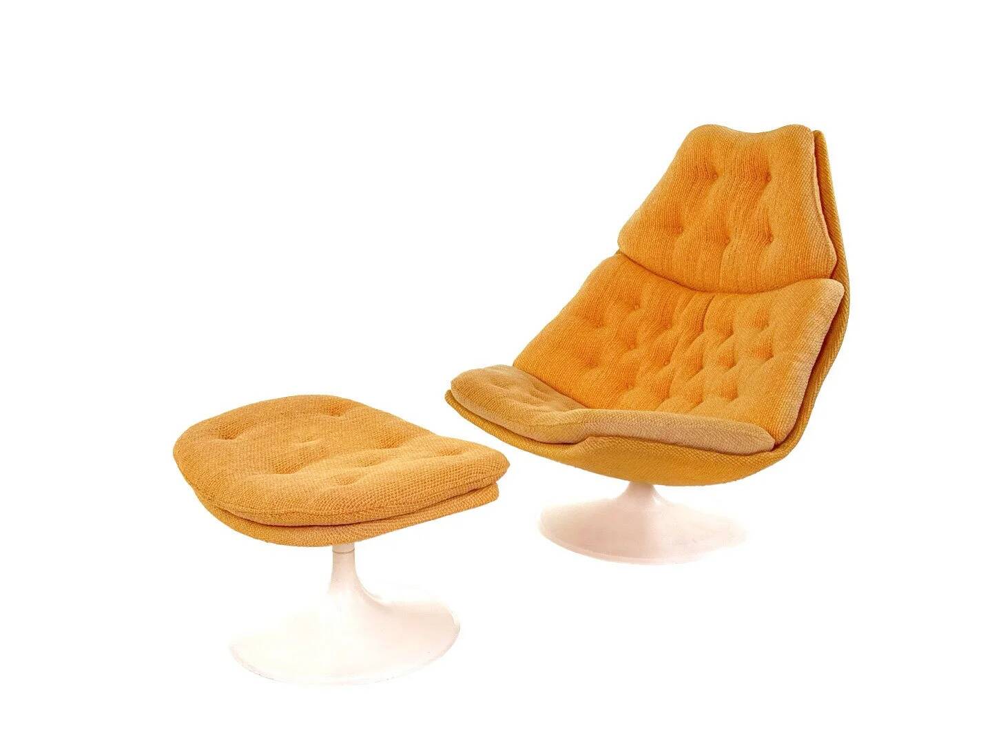 Vintage Artifort F588 swivel chair with ottoman – Harcourt design
