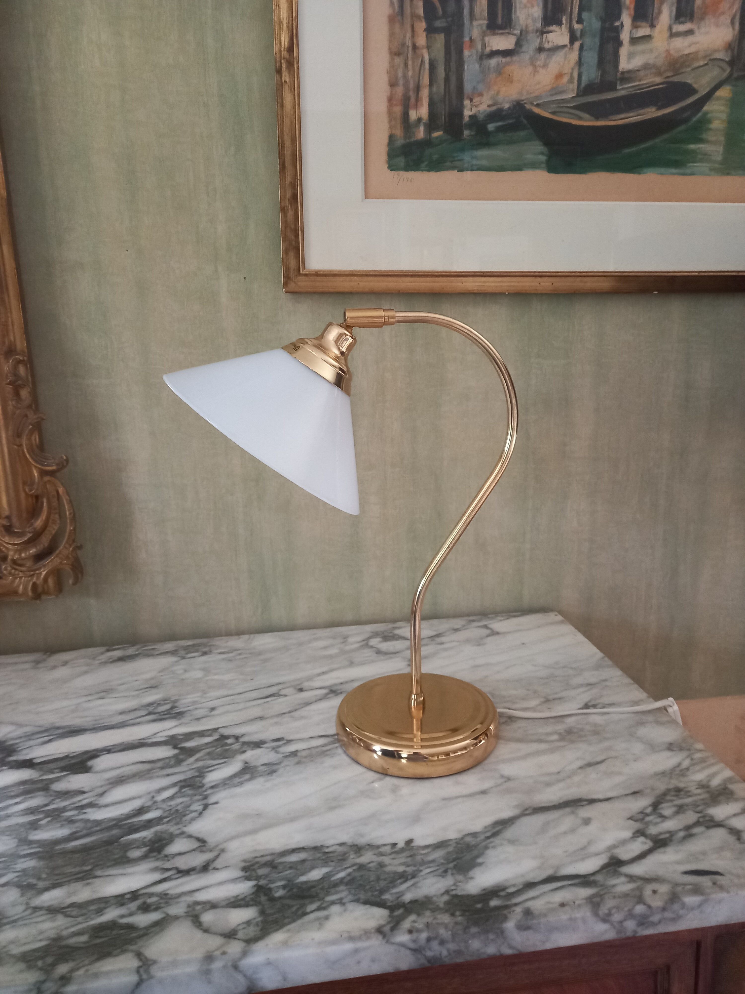 Lampe vintage opaline