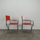 Paire fauteuils "metteur en scène" Lafuma chrome, pliants