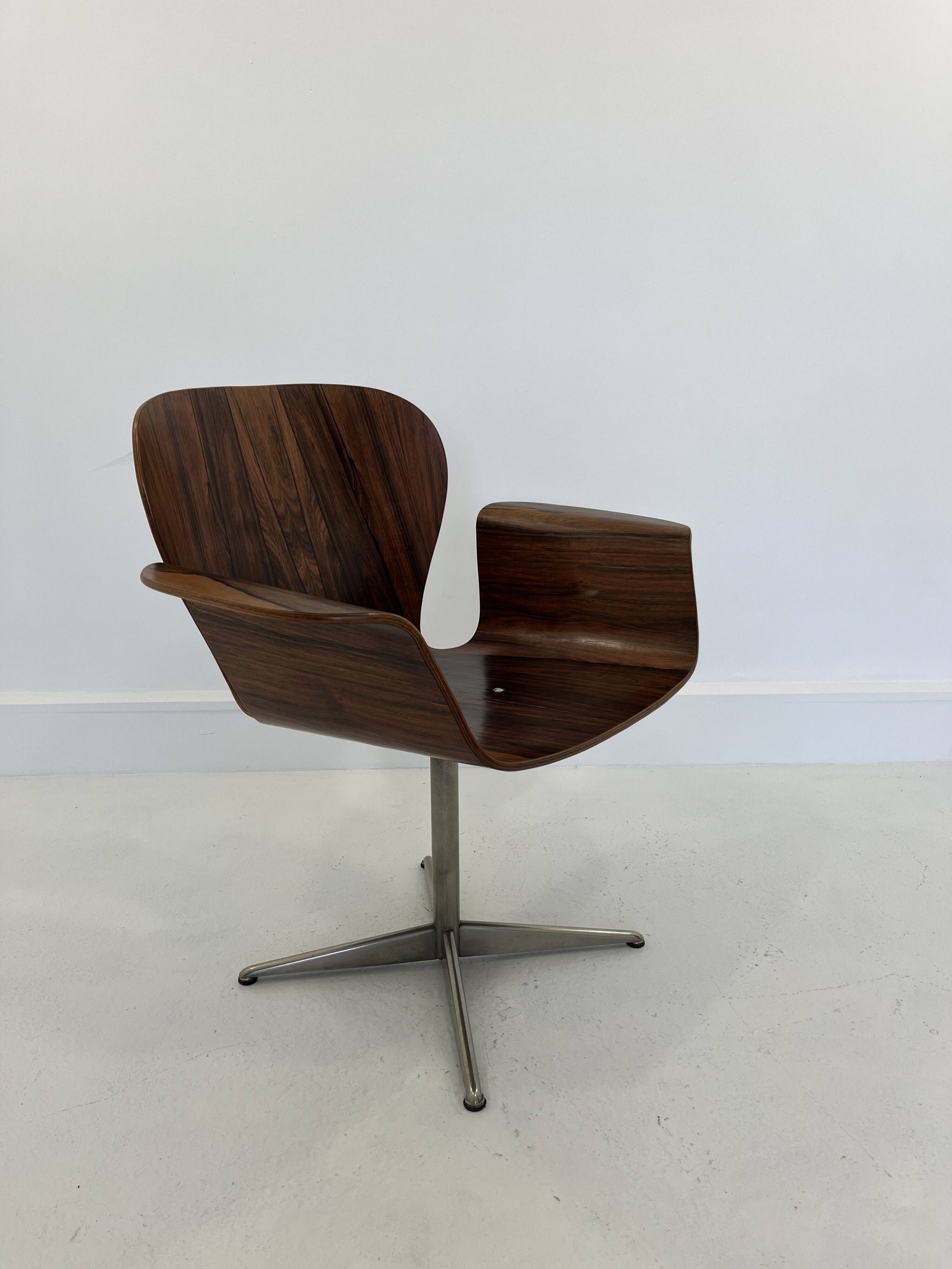 Mid-Century Plywood Focus Chair by A. Belokopytoff for Westnofa