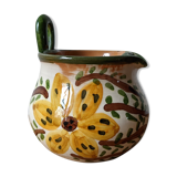 Pot à lait fleuri jaune et vert