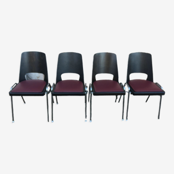 Suite of 4 Baumann chairs, Manhattan model