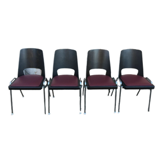 Suite of 4 Baumann chairs, Manhattan model
