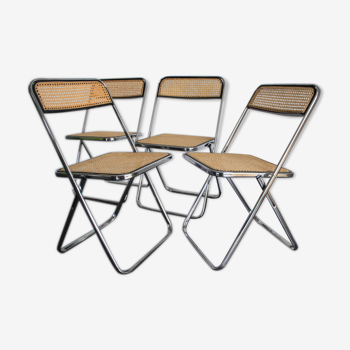 Set of 4 folding cane chairs