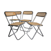 Set of 4 folding cane chairs