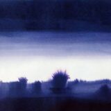 Paysage bleu à l'encre 4