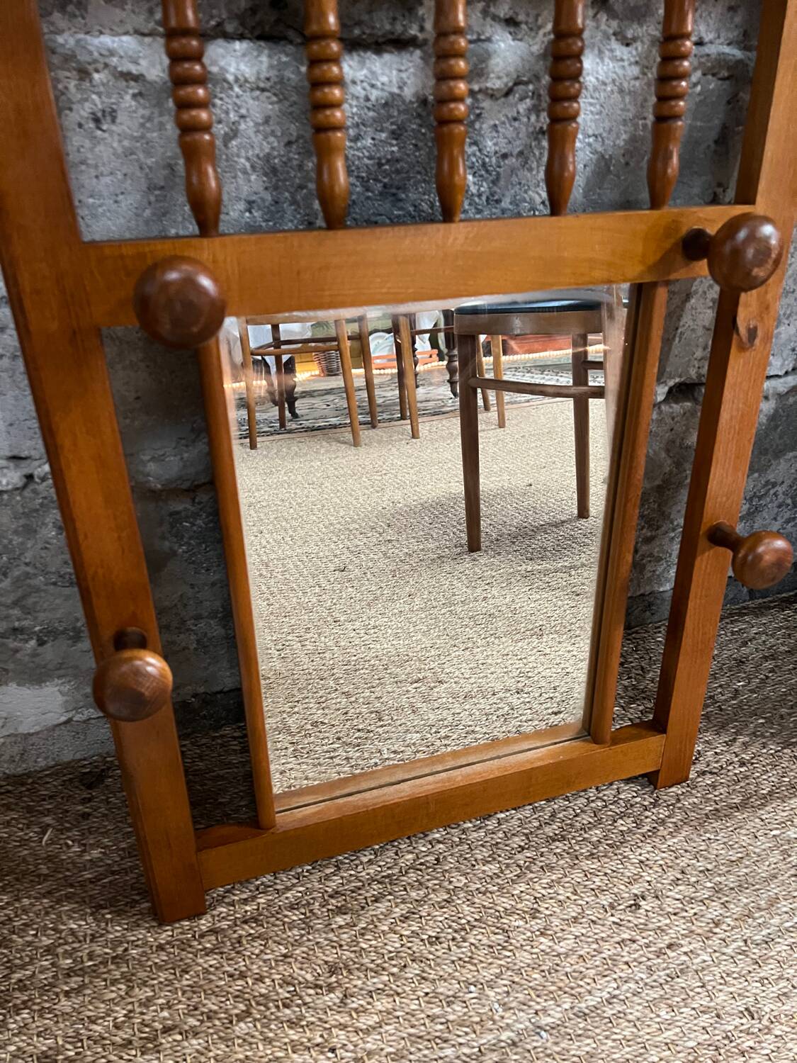 Wooden coat rack for the cloakroom