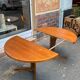 Extendable round table in teak from the 60s with two extensions