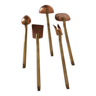 Old copper kitchen utensils