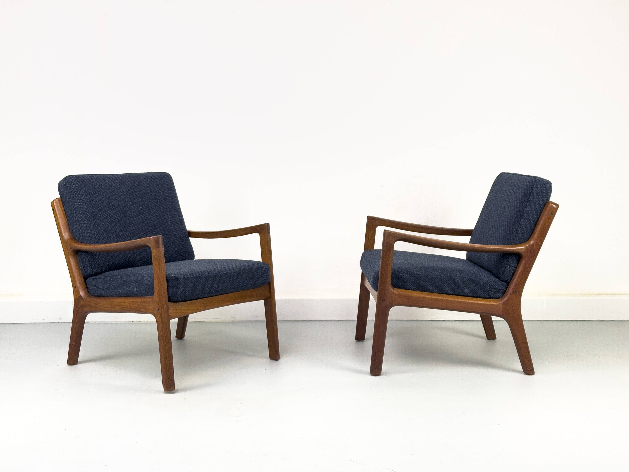 Fauteuils Senator en Teck et Laine par Ole Wanscher pour France & Søn, 1960s