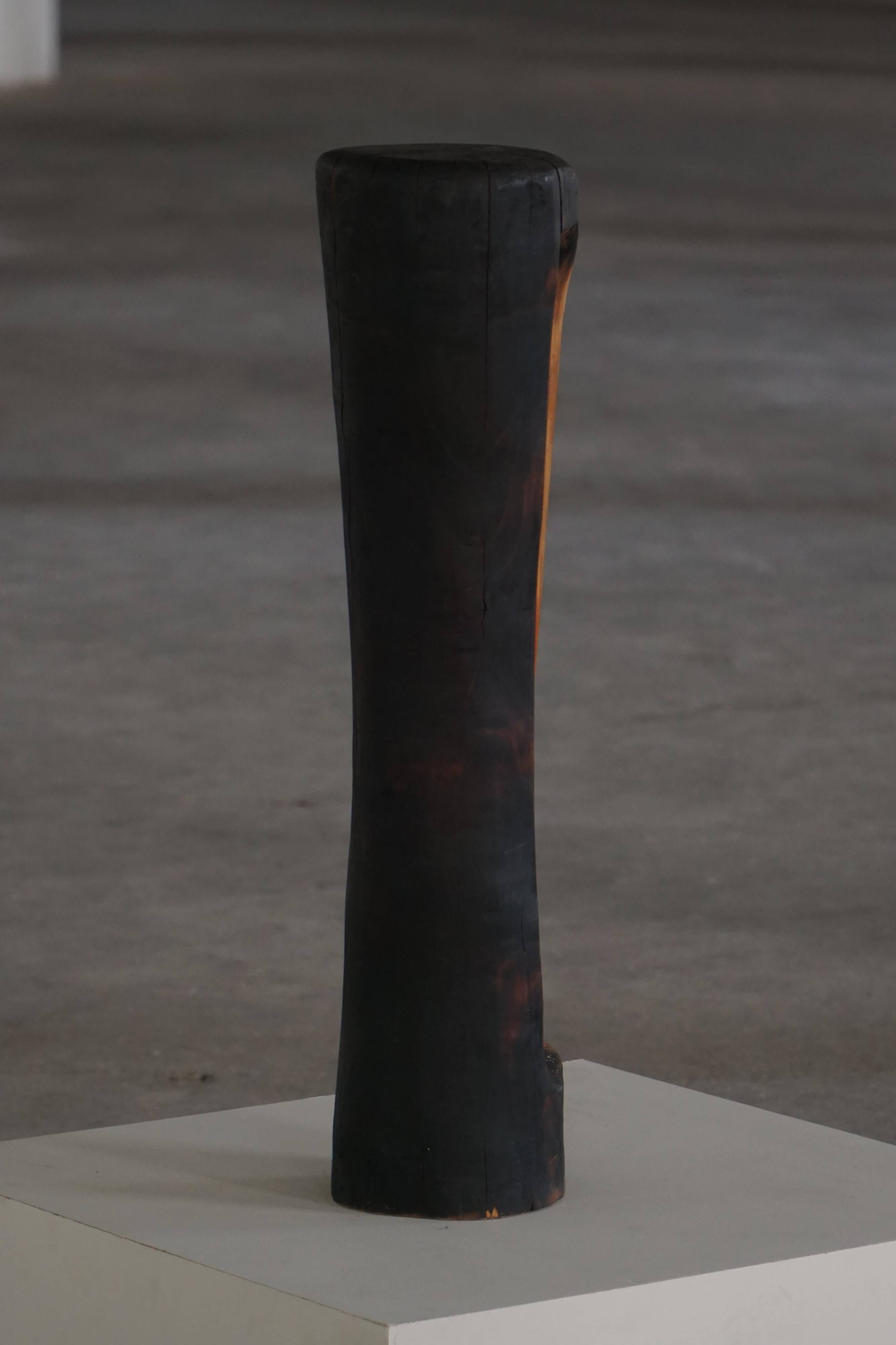 Large wooden sculpture "Black Elegance" by Ole Wettergren, Denmark, 1990s.