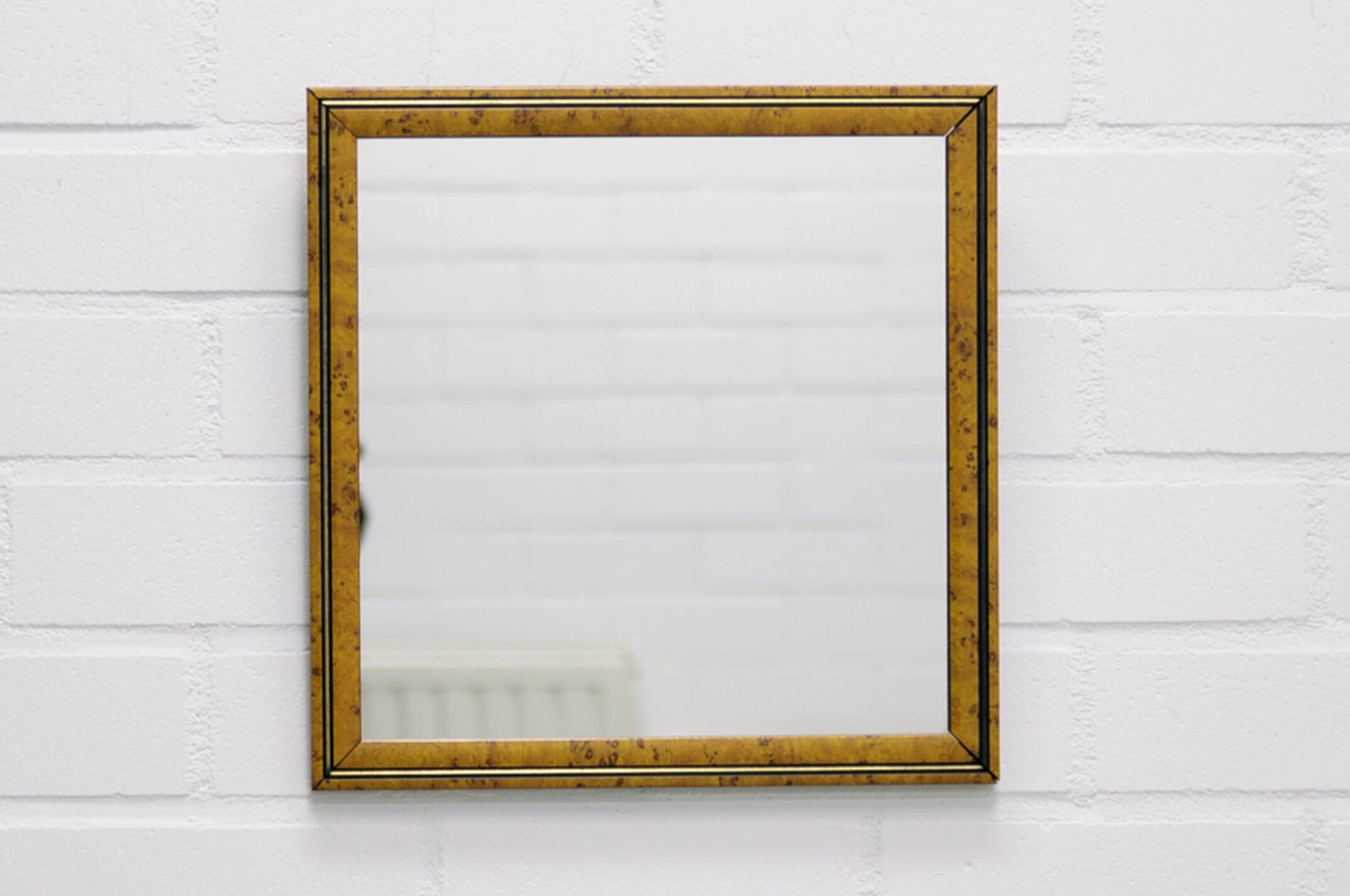 vintage ochre yellow with black square mirror