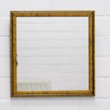 miroir carré vintage ocre jaune avec noir