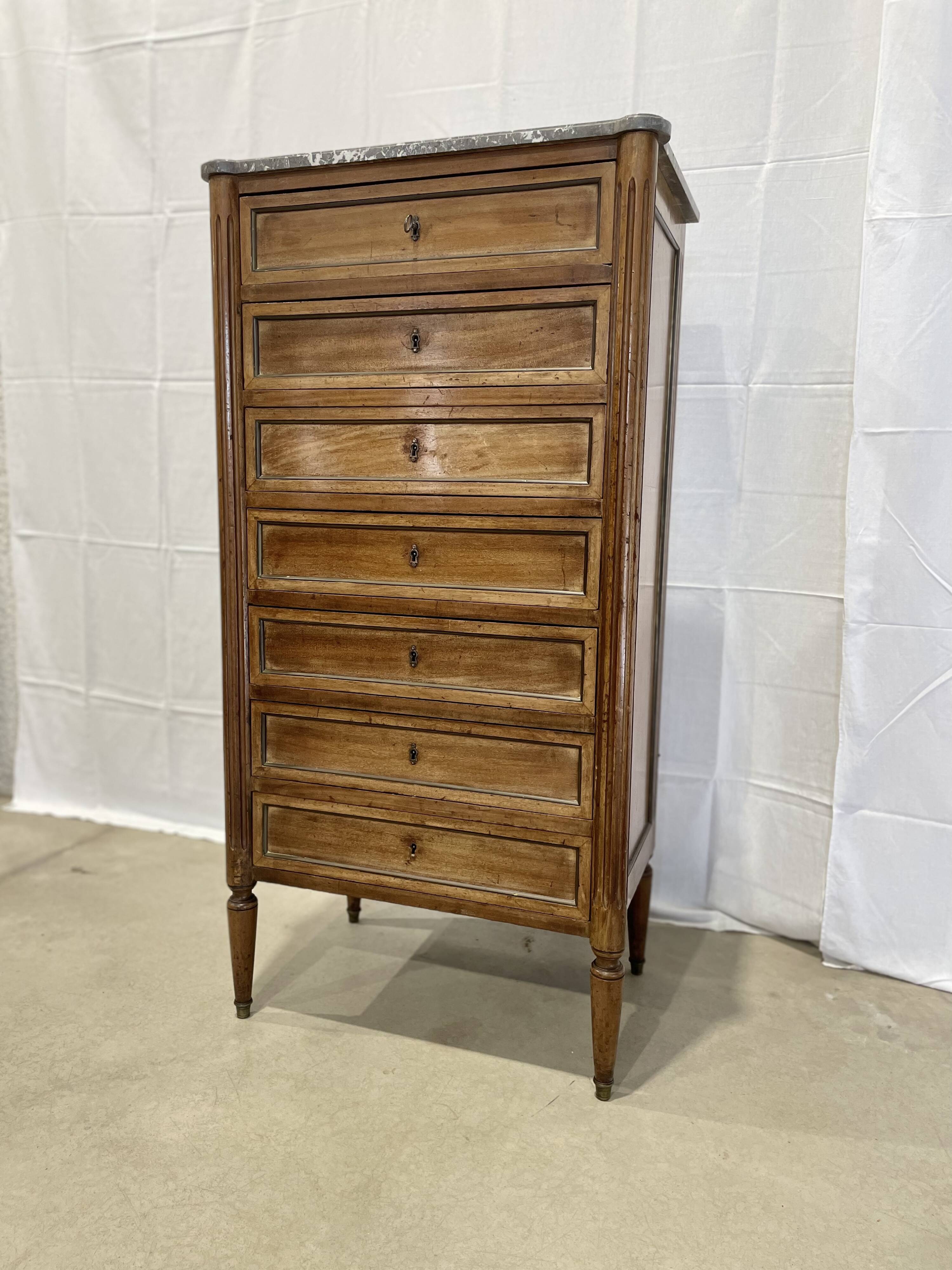 Louis XVI style weekly with marble top