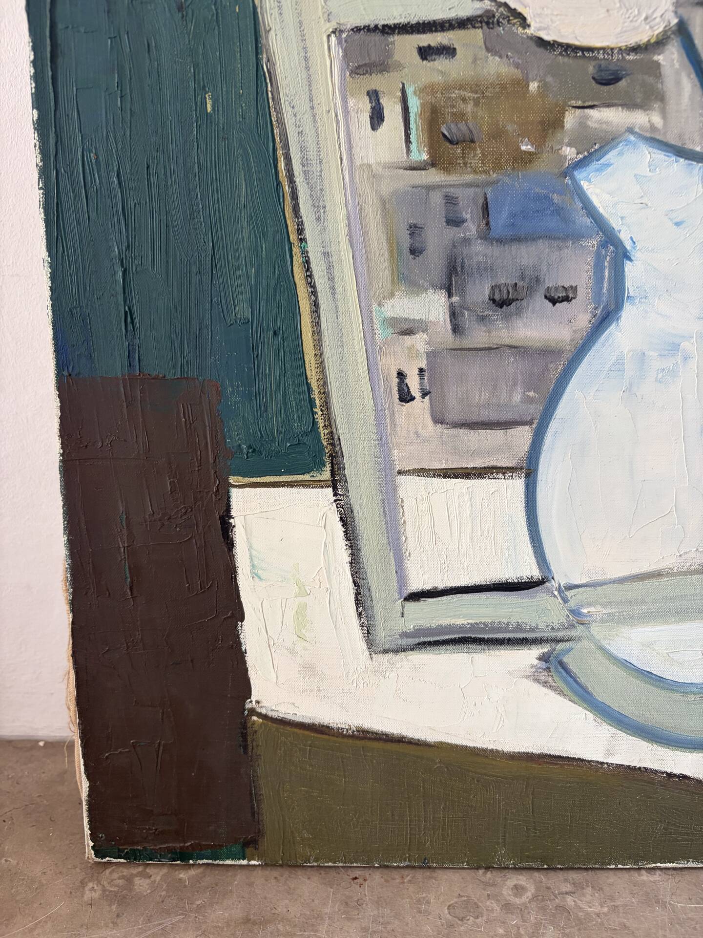 Vase cubiste, huile sur toile