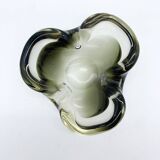Murano ashtray, black and smoky grey, 1970