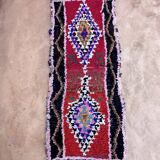 Moroccan carpet Boucherouite colored - 88 x 209 cm
