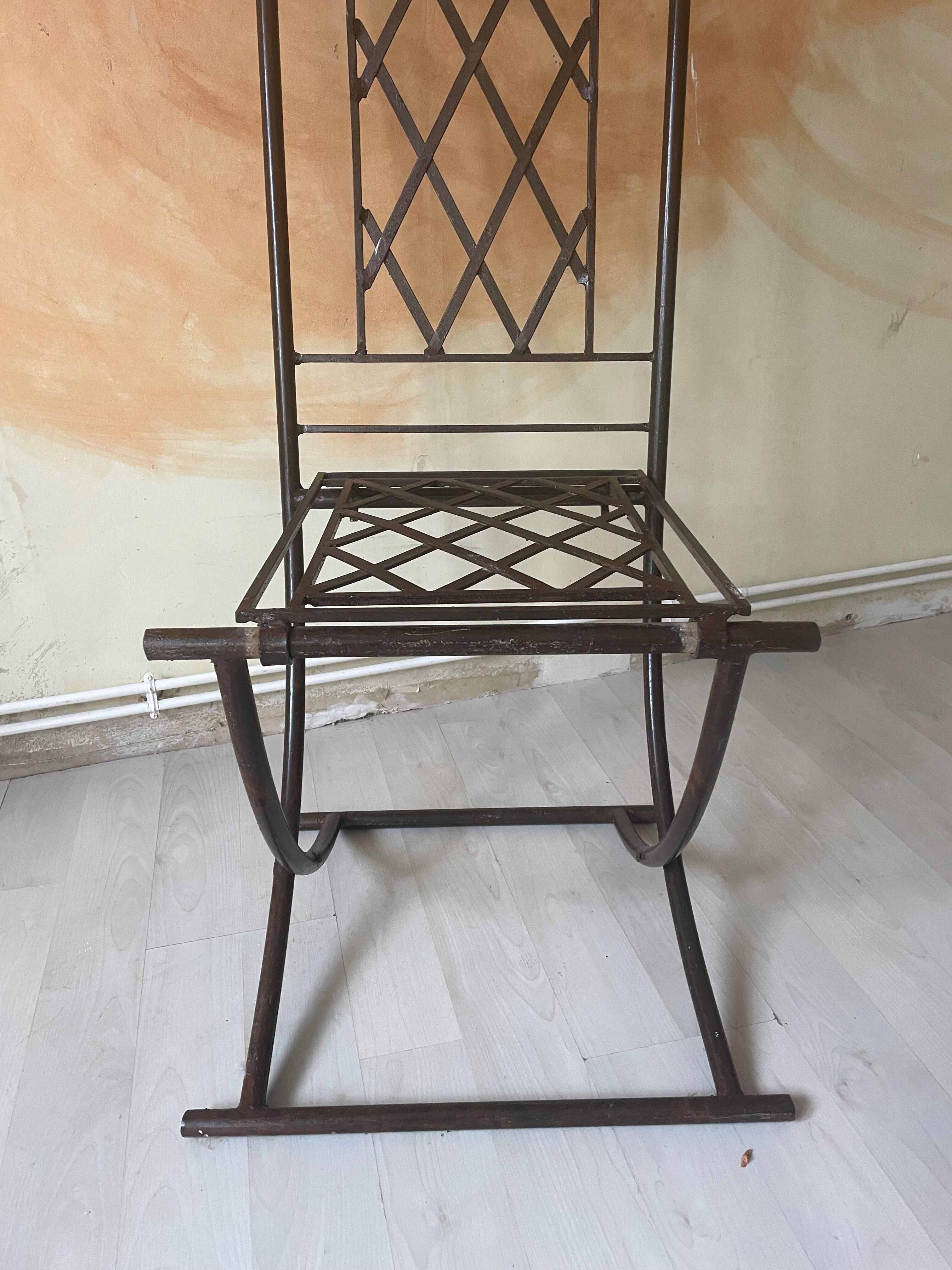 Folding chair antique handmade ironwork