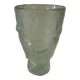 Frosted glass vase with a relief decoration of cherries.