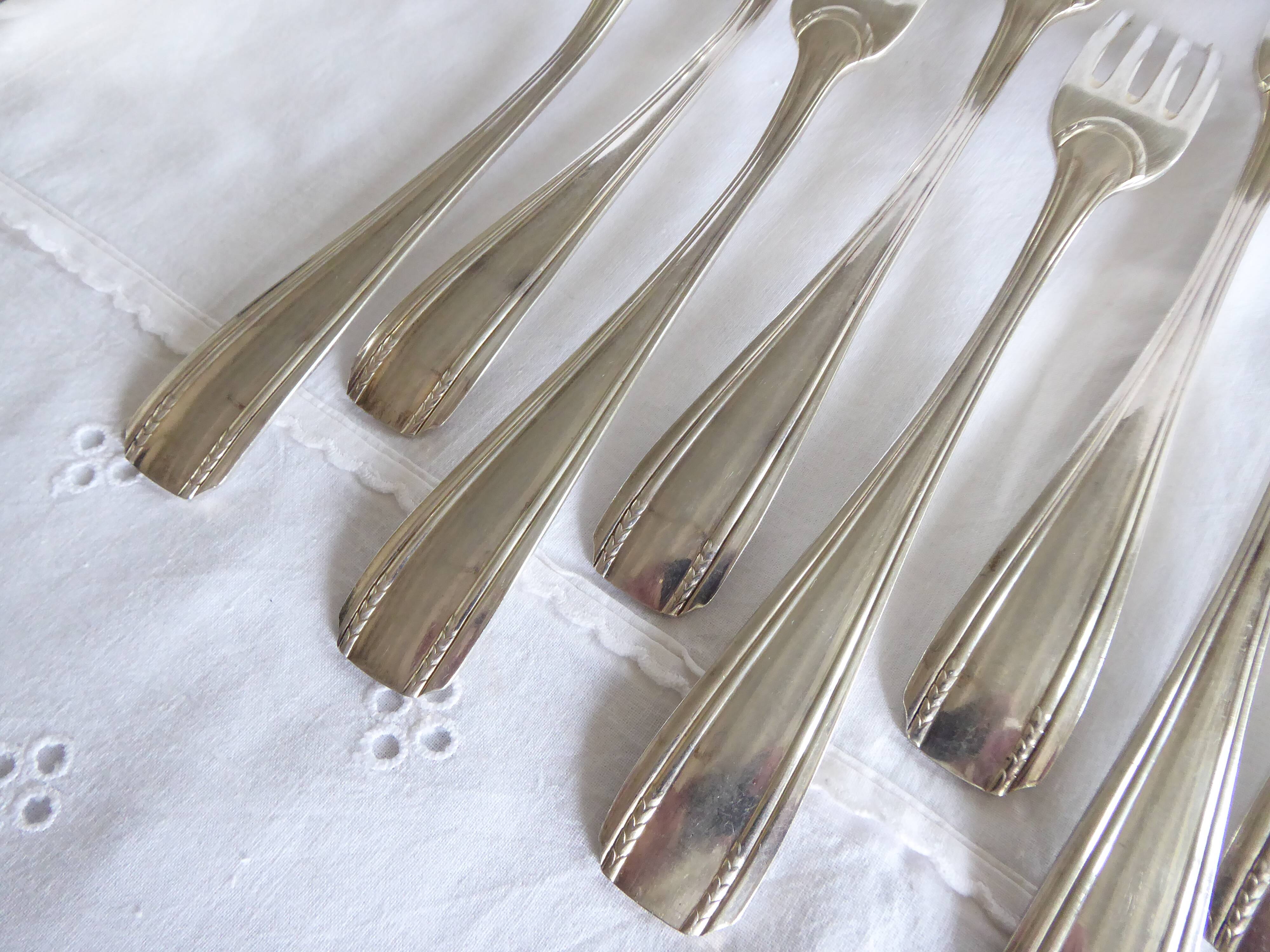Orbrille JB silver metal cutlery set 37 pieces
