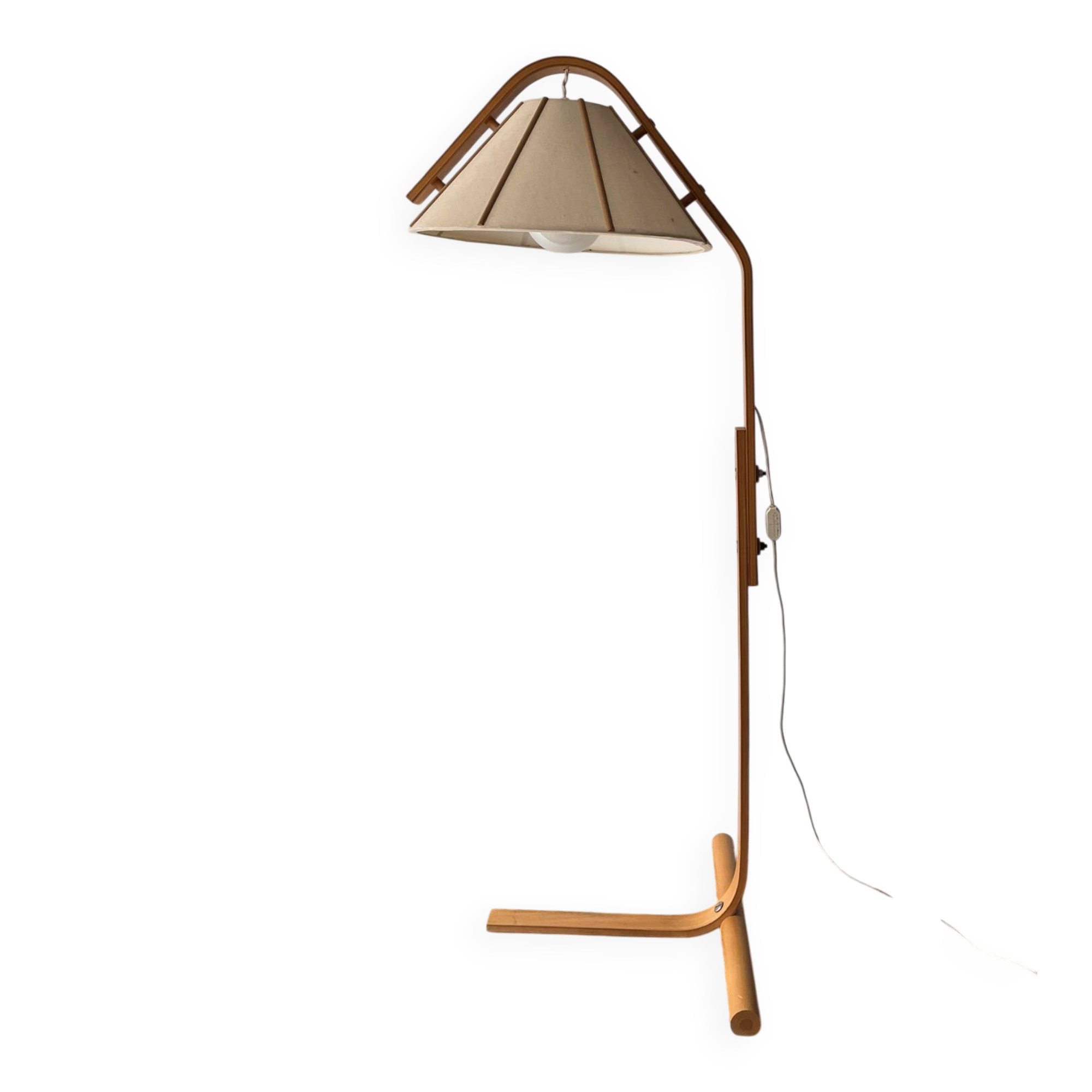 Lampe sur pied Aneta en hêtre moderne scandinave par Jan Wickelgren, Suède.