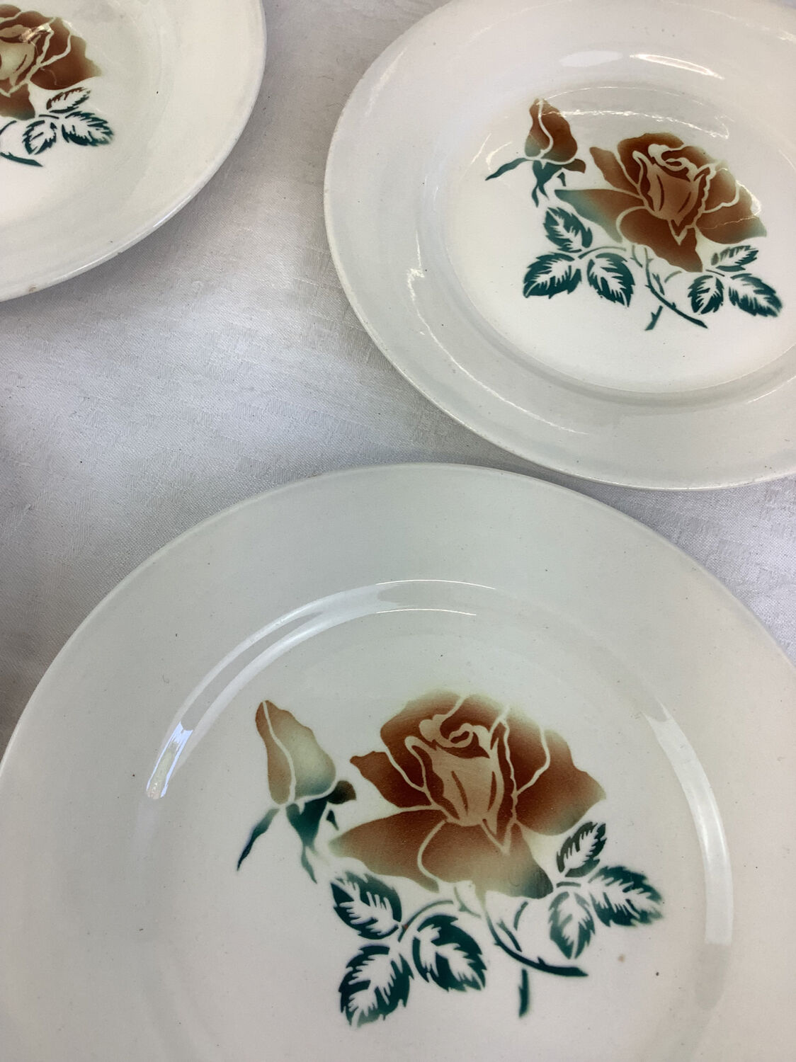 6 old flat plates made in France Digoin