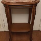 Wooden selet on marble