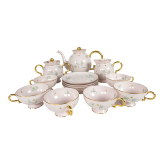 Johann Haviland Bavaria 9 piece service 24 kt gold porcelain 1st half 20th century