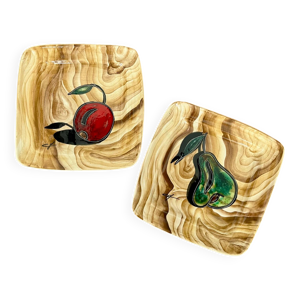 Paire assiettes signées - grandjean jourdan