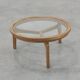 Table moderne en bois de cèdre et verre, Italie fin du 20e siècle